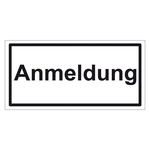Türhinweisschild "Anmeldung" Folie selbstklebend 100 x 50 mm 3 Stück/Bogen