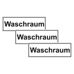 T&uuml;rhinweisschild "Waschraum" 3er Pack Folie selbstklebend 297 x 100 mm
