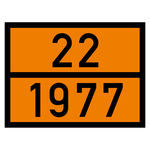 Warntafel 22 1977, orange, Folie, 400 x 300 mm, Einzeletikett