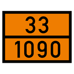 Warntafel 33 1090, orange, Folie, 400 x 300 mm, Einzeletikett
