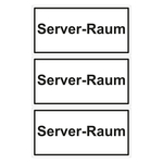 T&uuml;rhinweisschild "Server-Raum", Folie selbstklebend, 200 x 100 mm, 3 St&uuml;ck/Bogen
