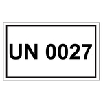 Gefahrzettel mit UN 0027, Folie, 100 x 60 mm, 500 Stück/Rolle