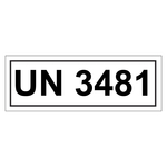 Gefahrzettel mit UN 3481, in verschiedenen Größen