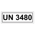Gefahrzettel mit UN 3480, in verschiedenen Größen