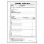 Ladeliste für den Werkverkehr - neutral DIN A4 Block mit 100 Blatt