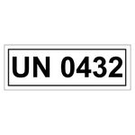 Gefahrzettel mit UN 0432, in verschiedenen Größen