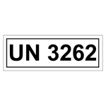 Gefahrzettel mit UN 3262, in verschiedenen Größen