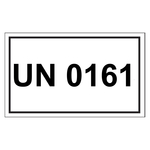 Gefahrzettel mit UN 0161, Folie, 100 x 60 mm, 500 Stück/Rolle