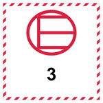Gefahrzettel, Kennzeichen für Freigestellte Mengen, Rot, Klasse 3, Folie, 100 x 100 mm, 500 Stück/Rolle