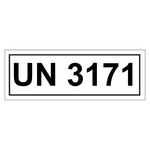 Gefahrzettel mit UN 3171, in verschiedenen Größen