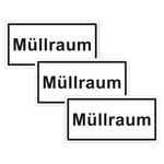 Türhinweisschild "Müllraum" 3er Pack Folie selbstklebend