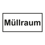 Türhinweisschild "Müllraum", Folie selbstklebend, 200 x 100 mm, 3 Stück/Bogen