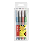 Stabilo® Tintenroller worker® colorful, Etui mit 4 Stiften