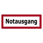 Feuerwehrzeichen Notausgang DIN 4066 Folie 297 x 105 mm Einzeletikett