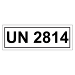 Gefahrzettel mit UN 2814, in verschiedenen Größen