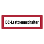 Feuerwehrzeichen DC-Lasttrennschalter DIN 4066 Folie 148 x 52 mm Einzeletikett