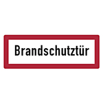 Feuerwehrzeichen Brandschutztür DIN 4066 Folie 148 x 52 mm Einzeletikett