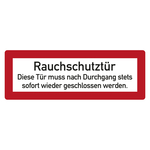 Feuerwehrzeichen Rauchschutztür Tür nach Durchgang geschlossen... DIN 4066 Folie 210 x 74 mm Einzeletikett
