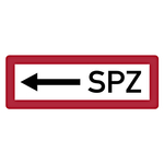 Feuerwehrzeichen SPZ linksweisend DIN 4066 Folie 297 x 105 mm Einzeletikett
