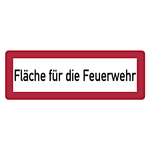 Feuerwehrzeichen Fläche für die Feuerwehr DIN 4066 Aluminium geprägt 594 x 210 mm Einzelschild