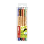 Stabilo® Faserschreiber GREENpoint®, 0,8 mm, Etui mit 4 Stiften