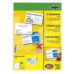 Sigel® Visitenkarten, 3C, glatter Schnitt rundum, 225 g/qm, hochweiß, 100 Stück LP795