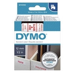Dymo Schriftband D1, Kunststoff, laminiert, 7 m x 12 mm, Rot/Weiß