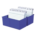 HAN Karteibox DIN A5 quer, für 450 Karten mit Stahlscharnier, blau
