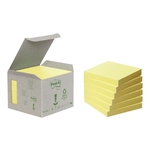 Post-it® Recycling Notes, pastellgelb - 76 x 76 mm, 6 x 100 Blatt