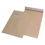 mayer-network Faltentaschen C4, mit Fenster, mit 20 mm-Falte, 120 g/qm, braun, 100 Stück