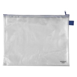 Veloflex® Reißverschlusstaschen - transparent/blau, A4, 355 x 270 mm