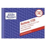 Avery Zweckform® 1735 Quittung MwSt. separat ausgewiesen, DIN A6 quer, fälschungssicher, 2 x 40 Blatt, weiß, gelb
