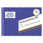 Avery Zweckform® 309 Buchungsbeleg, DIN A6 quer, mikroperforiert, 50 Blatt, weiß