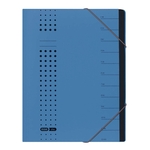 Elba Ordnungsmappe chic, Karton (RC), 450 g/qm, A4, 12 Fächer, blau