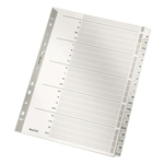 Leitz 4328 Register - A-Z, Karton, A4, 20 Blatt, grau