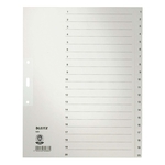 Leitz 1234 Zahlenregister - 1-20, Papier, A4 Überbreite, 20 Blatt, grau