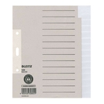 Leitz 1225 Register - Tauenpapier, blanko, A5 Überbreite, 15 Blatt, grau