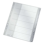 Leitz 1261 Register - A - Z, PP, A4 Überbreite, 24 Blatt, grau