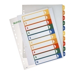 Leitz 1293 Zahlenregister - PP, blanko, bedruckbar, A4 Überbreite, 10 Blatt, farbig