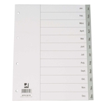 Q-Connect Monatsregister - Jan. - Dez., PP, A4, 12 Blatt, grau