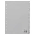 Durable Zahlenregister - PP, 1 - 10, grau, A4, 10 Blatt