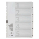 Pagna® Zahlenregister - 1 - 5, Karton, A4, 5 Blatt, weiß