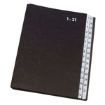 Q-Connect Pultordner Hartpappe - 1 - 31, 32 Fächer, Farbe schwarz