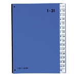 Pagna® Pultordner Color-Einband - Tabe 1 - 31, 32 Fächer, Farbe blau