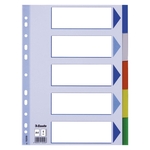 Esselte Register - blanko, A4, PP, 5-teilig + Deckblatt, farbig
