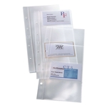 Sigel® Hüllen für Visitenkarten-Ringbücher, einreihig, 10 Sichthüllen, für bis zu 80 Karten (max. 90x58 mm)