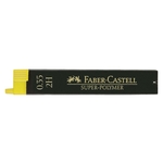 Faber-Castell Feinmine SUPER-POLYMER, 0,35 mm, 2H, tiefschwarz, 12 Minen