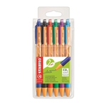 Stabilo® Kugelschreiber pointball, 0,5 mm, Etui mit blau, grün, rot, schwarz, lila, türkis