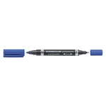 Staedtler® Permanentmarker Lumocolor® duo - nachfüllbar, 0,6 mm und 1,5 mm, blau