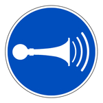 Gebotszeichen "Akustisches Signal geben" DIN EN ISO 7010, M029